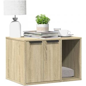 VidaXL Meuble de bac &agrave; liti&egrave;re pour chat ch&ecirc;ne sonoma bois ing&eacute;nierie Sonoma oak