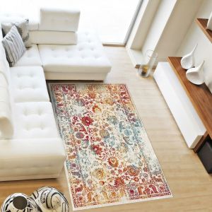 Image de Unamourdetapis Tapis d'orient - 60x110 cm - ORIENTAL DESTRUCTURE 1 Multicolore - Polypropylène - UN AMOUR DE TAPIS