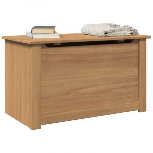 VidaXL Coffre de rangement avec couvercle Panama bois massif de pin, coffre, coffre à couvertures, coffre à jouets, coffre à