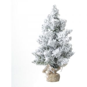 Sapin artificiel de table enneigé Blooming 50 cm Blanc