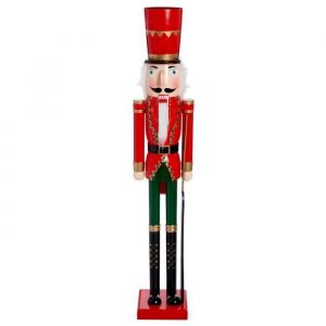 XXL Soldat Casse-Noisette de Noël en Bois Grandeur Nature avec Support (Géant 120cm) - TWIDDLERS - Décoration de Noël Traditionnelle