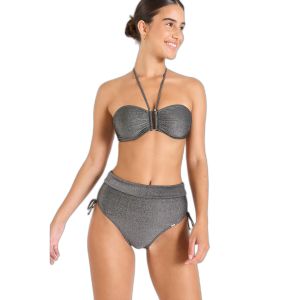 Livia Bas de maillot de bain culotte haute Diome Adaman Gris foncé - Taille 38