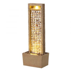 Image de Teamson Home Fontaine De Jardin Cotiere Haute Cascade Exterieure Led Design Coquillages Balcon Patio Marron