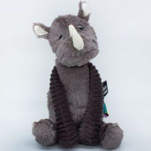 Image de Les Déglingos Peluche Les Ptipotos Grosbisou le rhinocéros gris (35 cm) Les