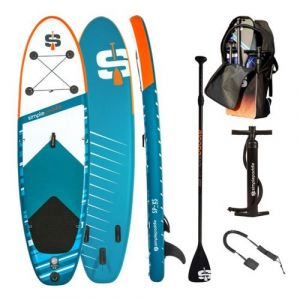 SIMPLE PADDLE Paddle Gonflable XS 9'2 30'' 5'' (278 x 76 x 13 cm) avec Pagaie, Leash, Pompe et Sac de Transport