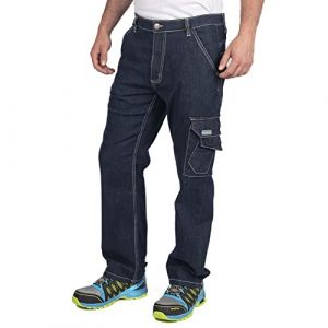 Goodyear Workwear Hommes Vêtements Multi Poche Cargo Travail Carpenter Jeans, Stretch Utilitaire Denim Blue, 36" Taille Jambe Régulière (31")