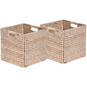 Box and beyond Lot de 2 paniers de rangement pliables - Jacinthe d'eau - 31 x 31 x 31 cm