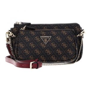 Guess Noelle Double Pouch Crossbody Brown [217483] - sac à épaule bandoulière sacoche