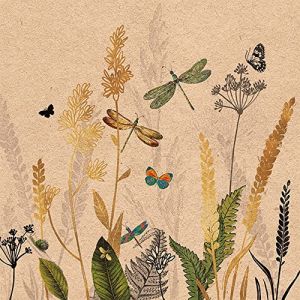 Ambiente Europe - Serviette de table 33cm fleurs ornementales recyclées natu (lot de 20)