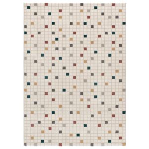 Tapis multicolore à carreaux en relief 133x190 cm