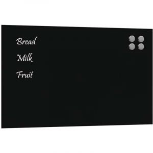 VidaXL Tableau noir magnétique mural noir 100x60 cm verre trempé