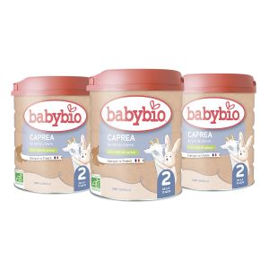 BabyBio Lait Infantile - Caprea 2ème Âge - 800g - Au lait de chèvre - dès 6 Mois - BIO - Fabriqué en France - Sans Huile de Palme - Lot de 3