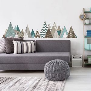Stickers muraux - Décoration Chambre Salon - Autocollant Sticker Mural géant Montagnes scandinaves NEOVOLCANIK - 80x120cm