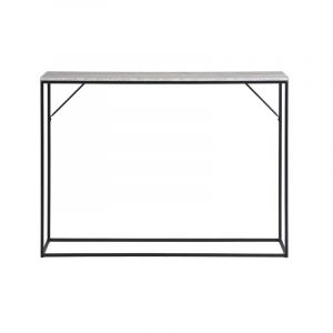 Chic-console d&eacute;cor travertin et m&eacute;tal 110x80 cm