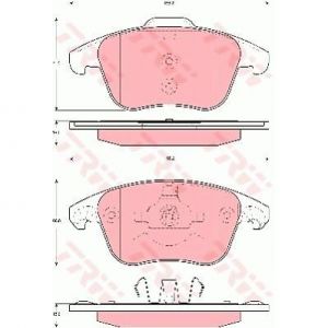 Trw Jeu de 4 plaquettes de frein &agrave; disque PEUGEOT 5008, CITROEN C4, CITROEN DS4, CITROEN DS5 (161GDB1691)