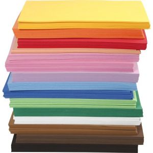 Creotime Assortiment de Feuilles de mousse A4 - 2 mm 15 couleurs 150 pcs