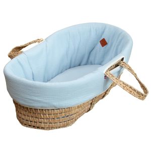 Sevira Kids Habillage de couffin en gaze de coton Jeanne Bleu TU