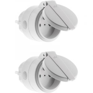 Otio Lot de 2 prises connectées extérieur pilotables télécommande