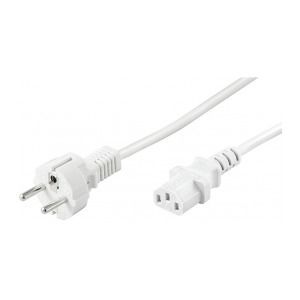 Goobay Cordon alimentation secteur blanc 1m50 0,75mm2 2 P+T droit avec fiche IEC