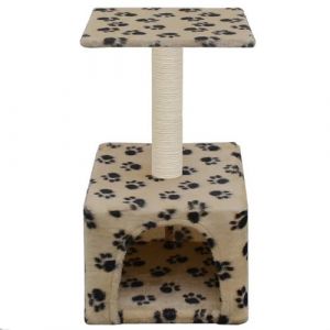 Image de VidaXL Arbre à chat avec griffoirs en sisal 55 cm Beige Motif de pattes