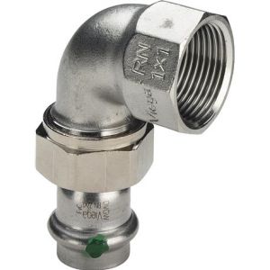 Viega Sanpress Inox raccord coud&eacute; 437312 18mmxRp 3/4, 90 degr&eacute;s, acier inoxydable, joint plat, SC-Contur