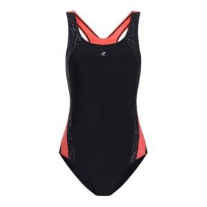 Energetics Nora Maillot de Bain Une pi&egrave;ce pour Femme Black/Red Light/AOP 42