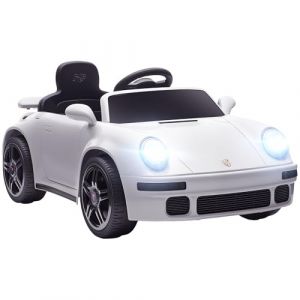 Voiture électrique enfants - AIYAPLAY - télécommande 24G phares musique klaxon - PP et métal - 103 x 55 x 44 cm - blanc