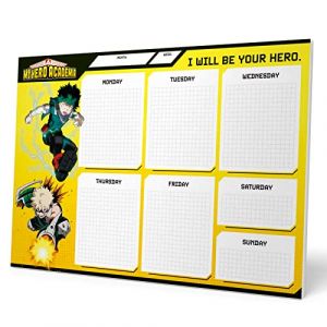 Image de Grupo erik Bloc Notes A4 My Hero Academia, Semainier | Sous-Main Bureau, Planner Hebdomadaire | Papeterie de Bureau Anime, To Do List, Blocs M&eacute;mo, Fournitures Scolaires
