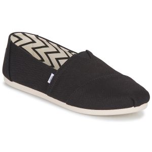 Toms Femme Alpargata en Coton recyclé Mocassin Plat, Blanc Noir, 36 EU
