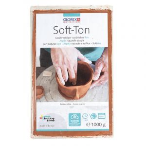 Image de Glorex Argile souple Soft-Ton, 1kg, Terre cuite