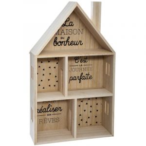 Image de Atmosphera Étagère Déco pour Enfant "Maison" 47cm Naturel