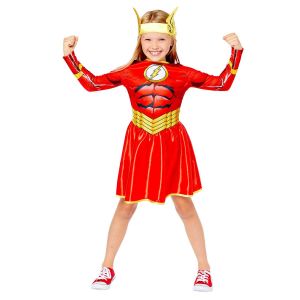 Amscan Flash Girl 9910124 Costume durable 4-6 ans fille, Rouge