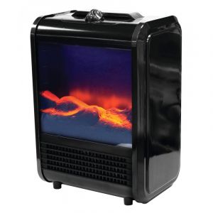 Venteo Jamais utilisé] Cheminée noir Max Heater Cheminée compacte et portable - Noir - Adulte - Effet flamme réglable 1500W - Noir