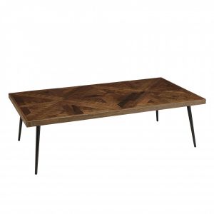 Macabane Table basse rectangle bois recyclé pieds métal Kiara bois - 135x70x40 cm