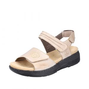 Rieker V8161, Sandales à Bout Ouvert Femme, Beige, 36 EU