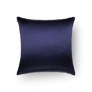 Emily's Pillow - Taie d'oreiller en Pure Soie de Mûrier Biologique - 22 Momme - Qualité Supérieure Grade 6A - Certifiée Oeko-Tex - Bleu Nuit - 65x65 cm
