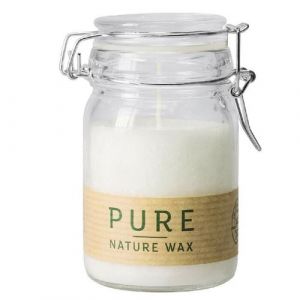 Bougie naturelle cire olive bocal 12cm 30h blanc - wenzel 38-uk104-3-6-be-05