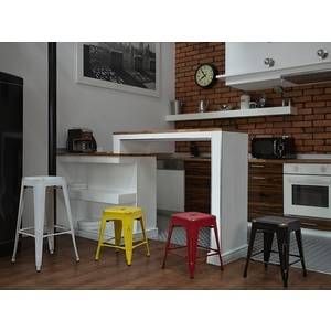 Image de Beliani Chaise de bar - Bar - 46 cm - Jaune et dorée - Cabrillo