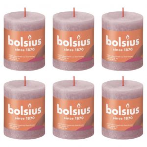 Bolsius Bougies pilier rustiques Shine 6 pcs 80x68 mm Rose cendre