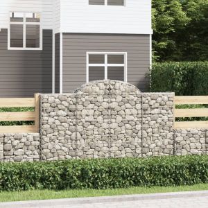 VidaXL Paniers à gabions arqués 6 pcs 200x50x120/140 cm Fer galvanisé Argent