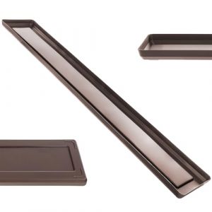Soucoupe pour pot de fleurs, soucoupe en plastique, dessous pour plantes rectangulaires, soucoupe pour pots de fleurs, moka, 80 cm, K9993 - Kadax