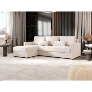 Meublesline Tendencio - Canap&eacute; d'angle convertible mosia l Beige