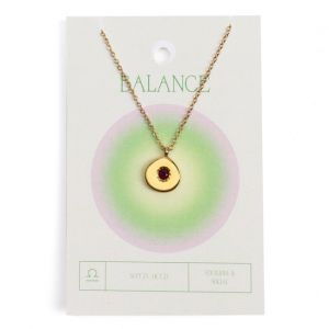 Nature & Découvertes Collier du zodiaque acier doré et strass en verre collection Aura