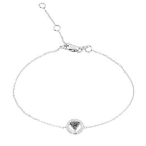 Cleor Bracelet en Or 750/1000 Blanc et Diamant Blanc