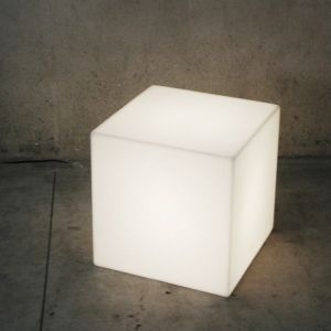 Slide Table basse lumineuse Cubo Indoor / 43 cm - Avec câble blanc en matière plastique