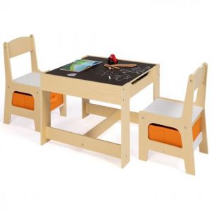 Idmarket Table à dessin réversible + 2 chaises GABRIEL avec bacs de rangement