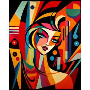Figured’Art Diamond Painting Broderie Diamant 40x50cm Toile Entière Roulée avec Strass Perles Carrés - Femme abstraite style Picasso - Kit Complet 5D DIY Activité Manuelle Loisirs Créatifs Adultes
