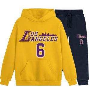 Jogging Enfant Los Angeles 6 Style Basketball Jaune - Taille 3-14 Ans (Taille 3-4 Ans,Couleur Jaune)