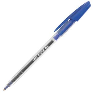 Image de Bic 20 stylos bille Cristal Clic encre bleue pointe moyenne