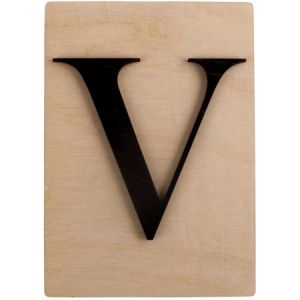 Rayher Lettres en bois déco façon Scrabble - 14,9 x 10,5 cm - V